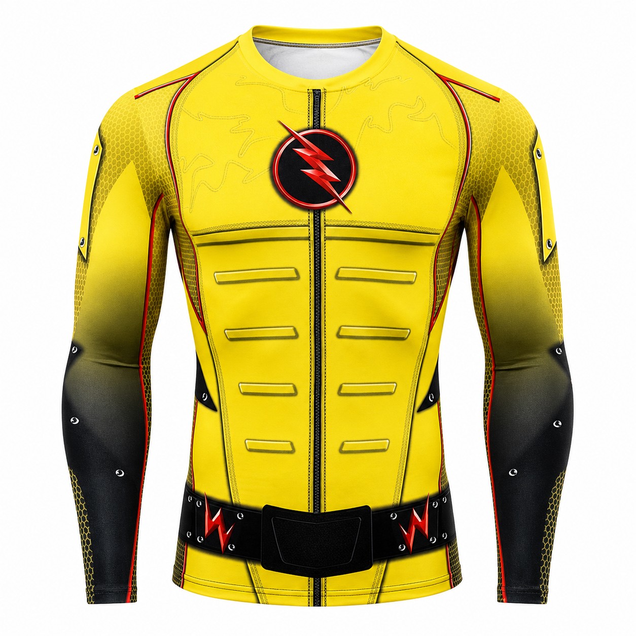 Reverse Flash Yellow Red Long Sleeve Compression Shirt