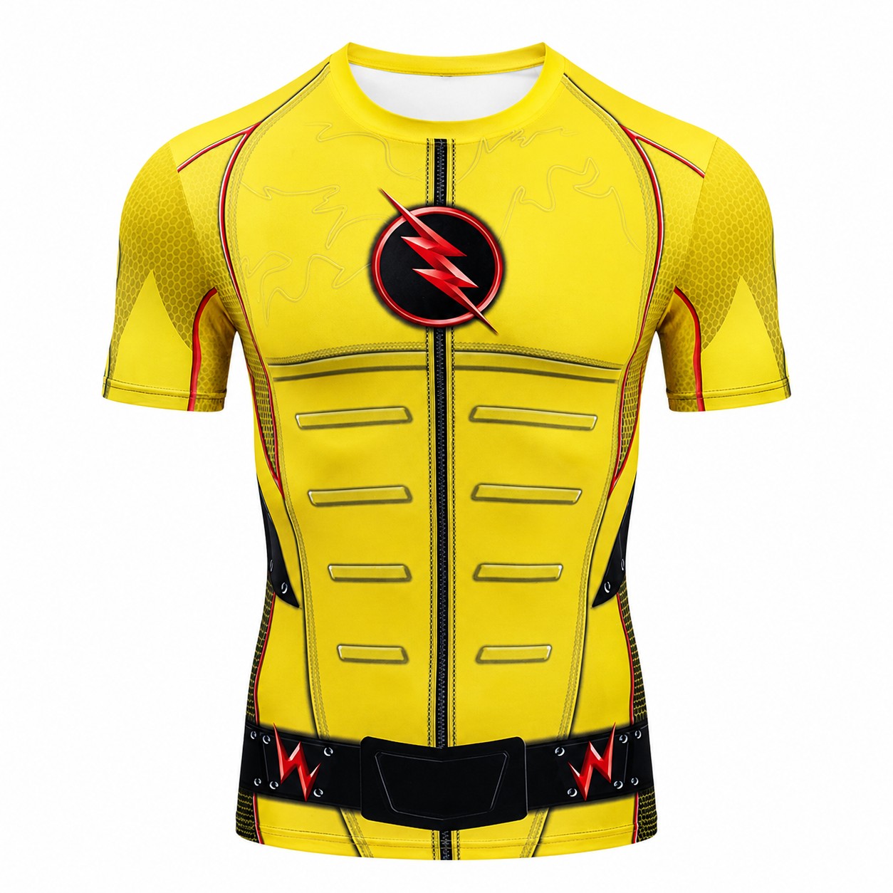 Reverse Flash Yellow Red Short Sleeve Compression Shirt