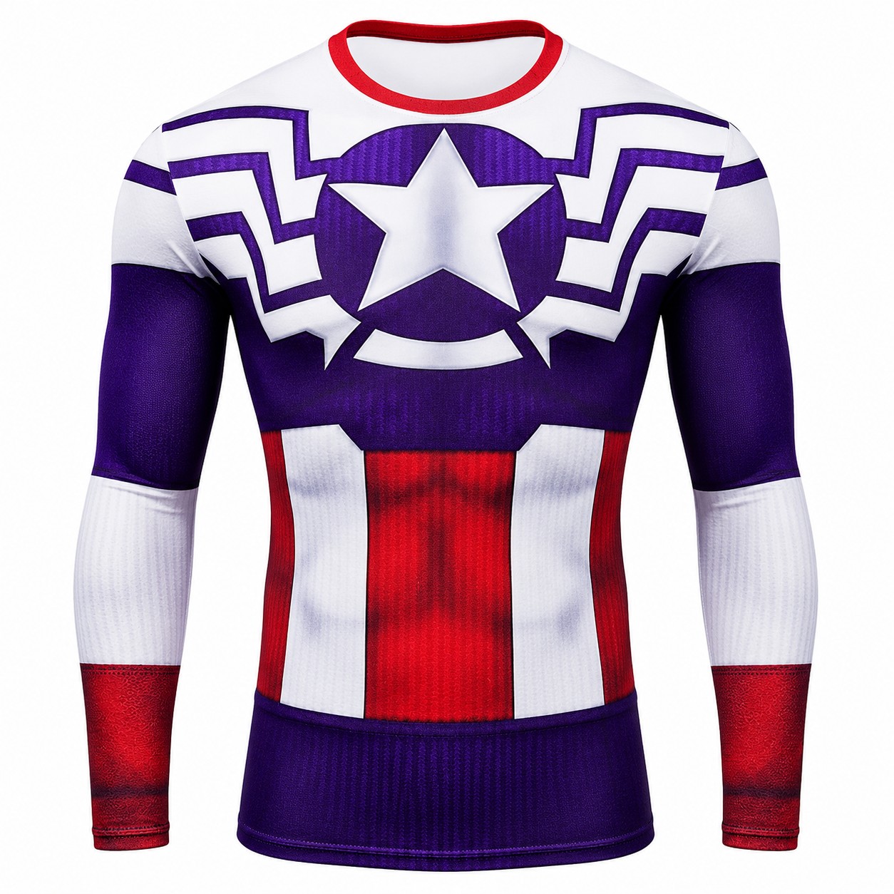 Sam Wilson Purple Red Long Sleeve Compression Shirt