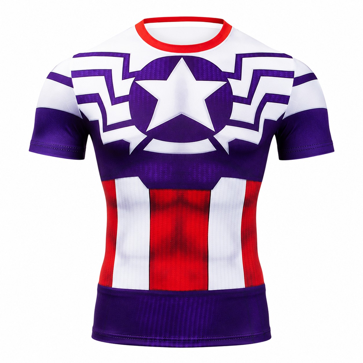 Sam Wilson Purple Red Short Sleeve Compression Shirt