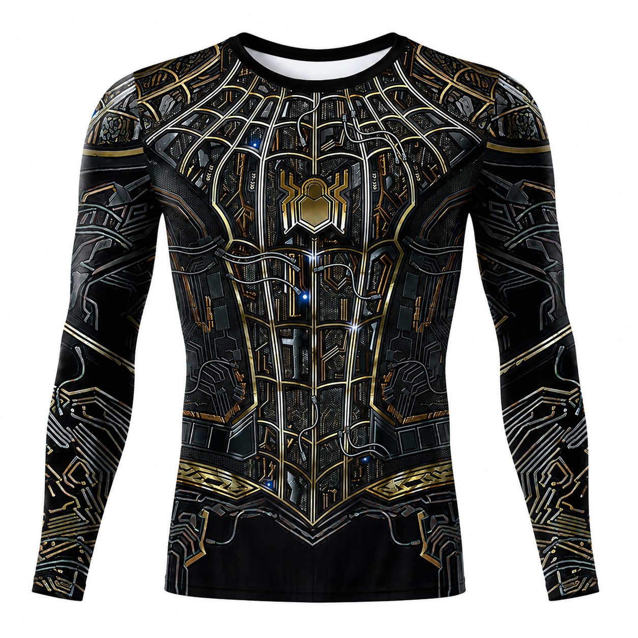 Spider Man & Orange Yellow Long Sleeve Compression Shirt