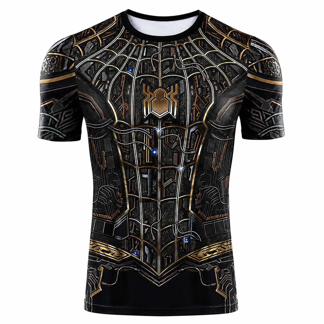 Spider Man & Orange Yellow Short Sleeve Compression Shirt