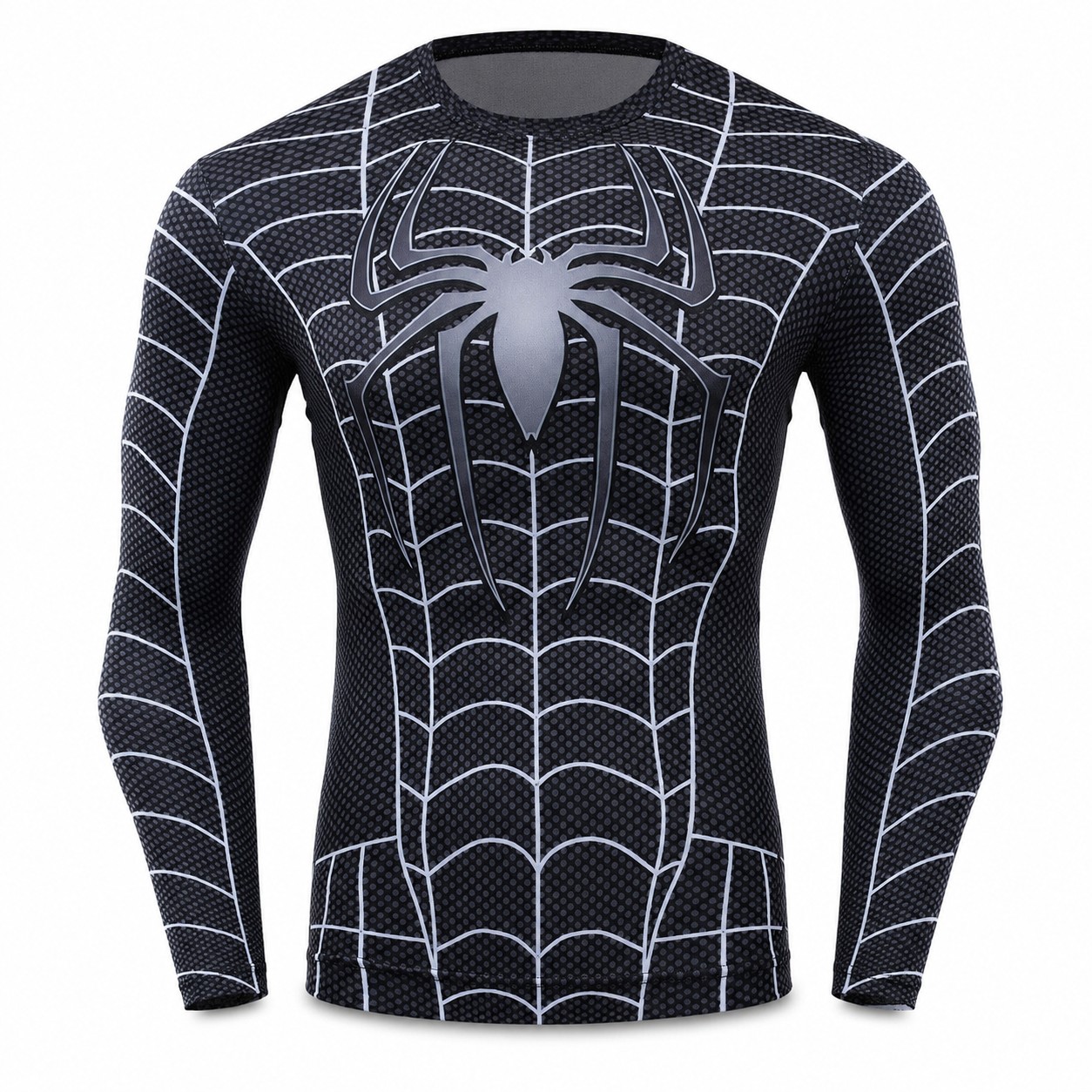 Spider Man Armored Blue Black Long Sleeve Compression Shirt