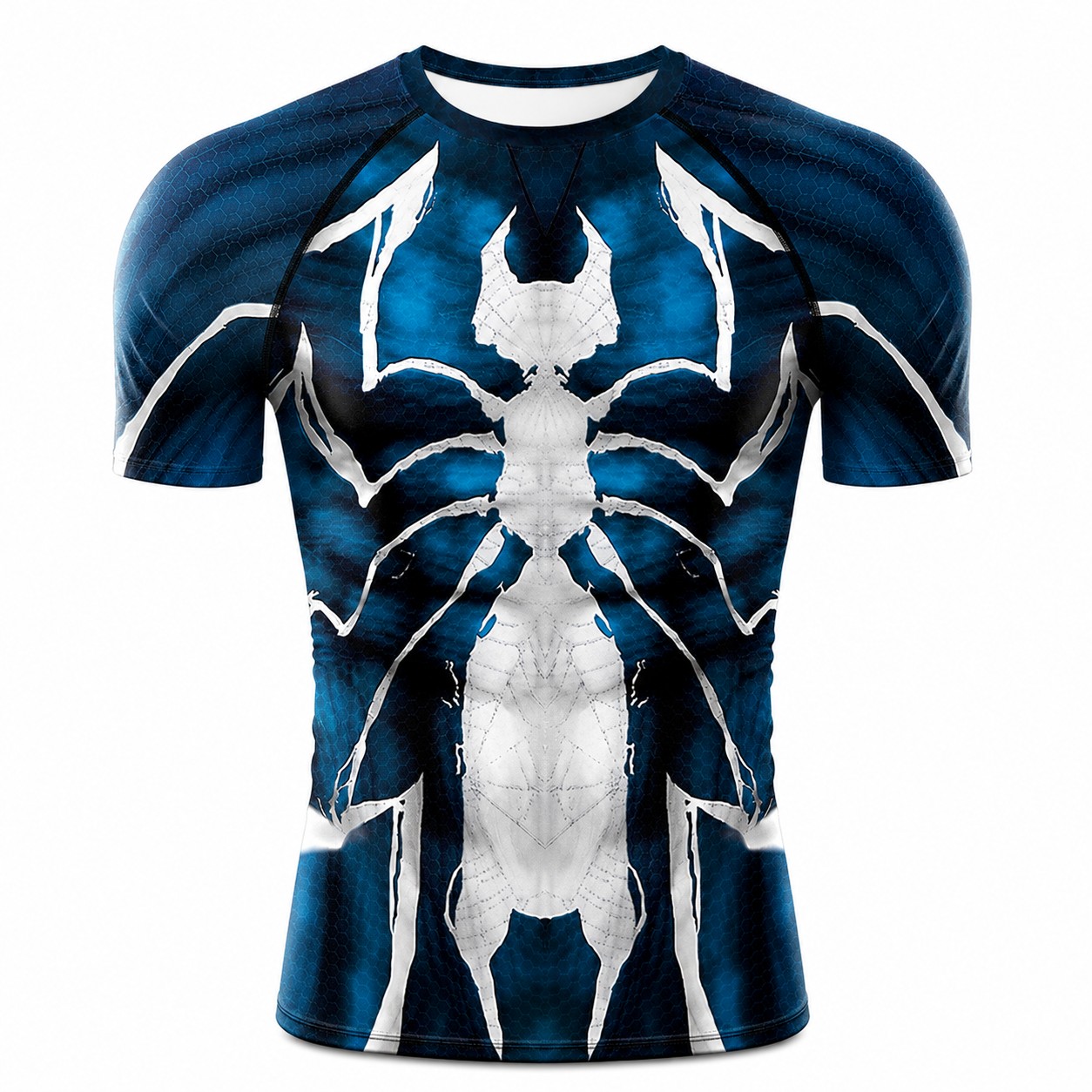 Spider Man Blue Black Short Sleeve Compression Shirt