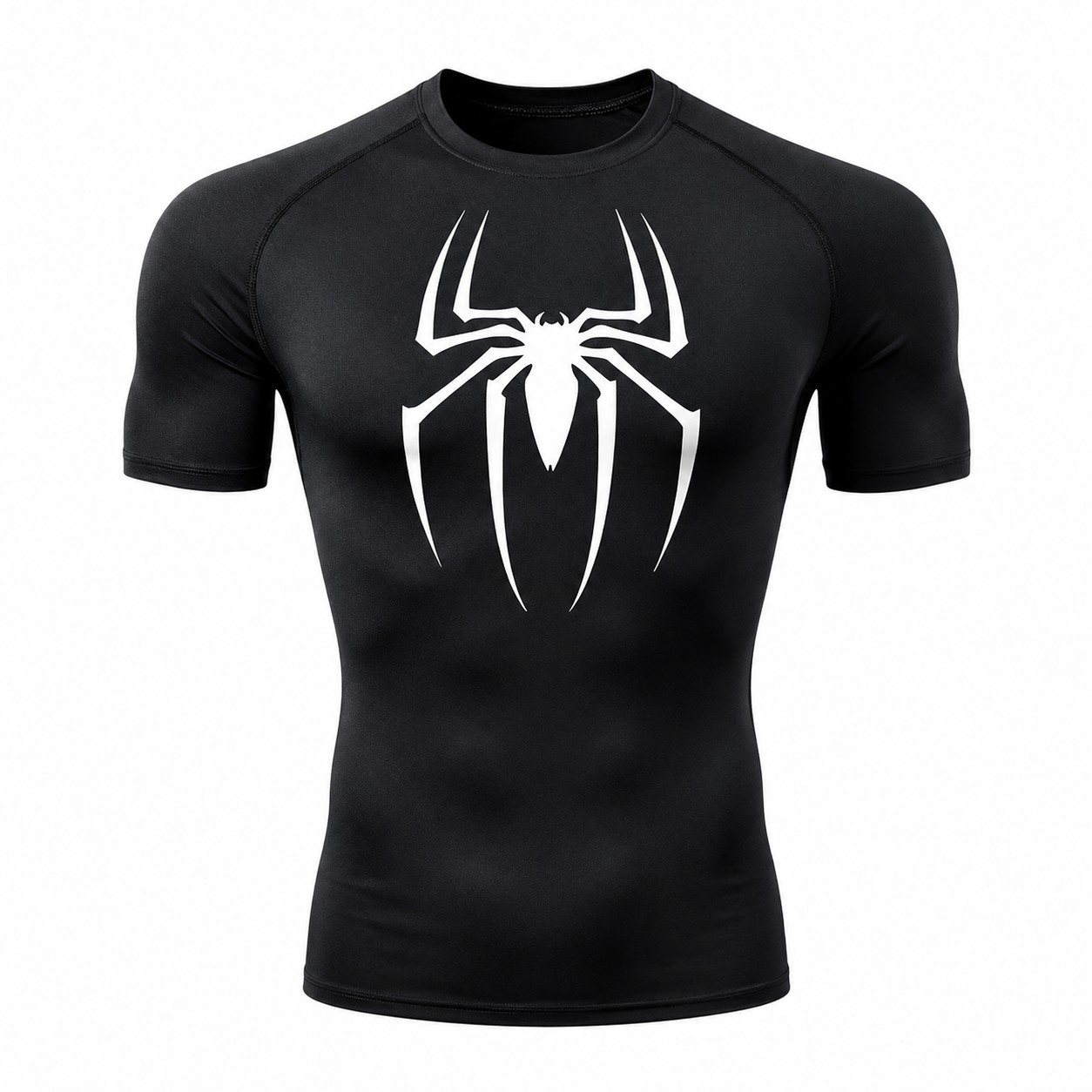 Spider Man Mk1 Black Gray Short Sleeve Compression Shirt